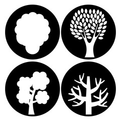 tree vector icons for web design isolated on white background.