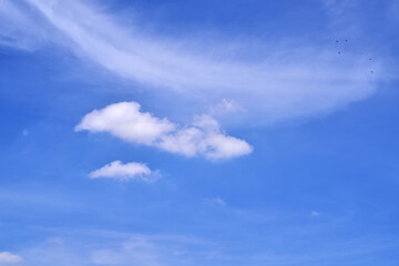 Blue sky and white clouds when sunny