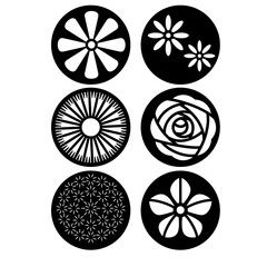 flower vector icons for web design isolated on white background.