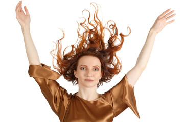 Portrait of the woman with the flame hairstyle