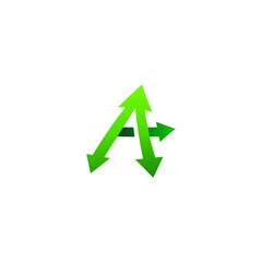letter A and arrow for agriculture logo design