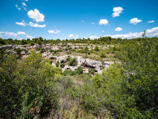 Gravina of Madonna della Scala. The gravina is a typical canyon of Puglia and Basilicata with cave...