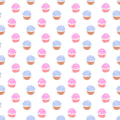 Valentines Hand Drawn Cupcakes Pattern-12