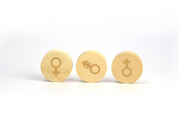 Sex symbol on cylinder isolated on white background,soft pastel color,woman  LGBT and man symbol, lesbian gay bisexual transgender, Relax color concept,