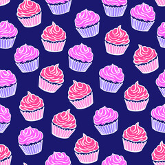 Valentines Hand Drawn Cupcakes Pattern-17