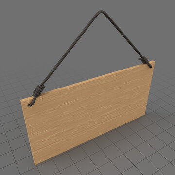 Hanging wooden sign