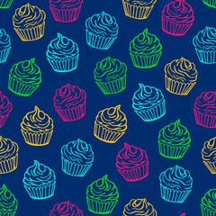 Valentines Hand Drawn Cupcakes Pattern-20