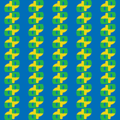 Vector seamless pattern texture background with geometric shapes, colored in blue, green, yellow colors.