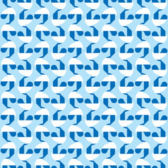 Vector seamless pattern texture background with geometric shapes, colored in blue, white colors.
