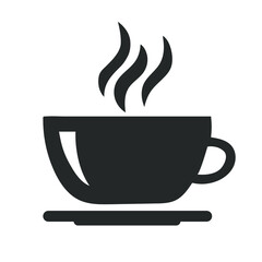 Cup of coffee vector icon isolated on white background