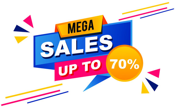 Sale banner template design. Mega sale special offer banner