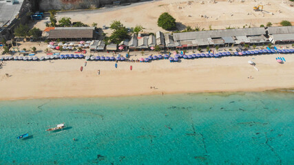 Aerial view Pantai Pandawa beach in Bali. Indonesia.