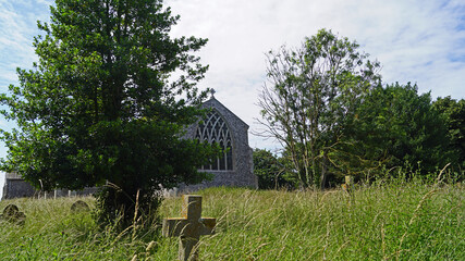Graveyard with ancient tombs at St. Andrew's Church