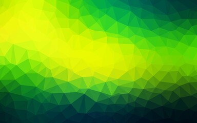 Fototapeta premium Dark Green, Yellow vector abstract polygonal pattern. Triangular geometric sample with gradient. Template for cell phone's backgrounds.