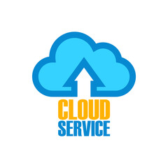 cloud storage service logo isolated on white background. vector illustration	