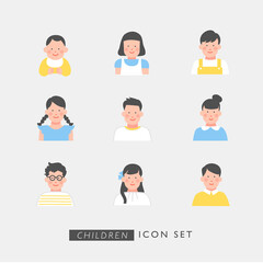 こどものアイコン　イラスト素材セット