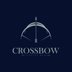 Naklejka premium Crossbow Logo vector illustration design template, simple and creative design concepts