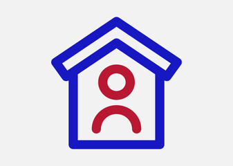 Stay home icon. Stay at home sign. Social Distancing and Self Quarantine. Quarantine measures sign. Coronavirus