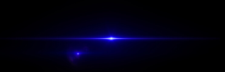 Lens flare light on black background