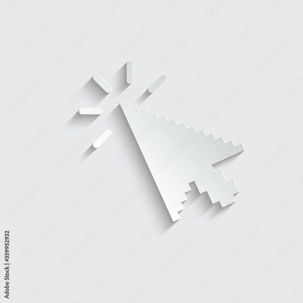 Poster paper click icon. cursor symbol icon. mouse click symbol