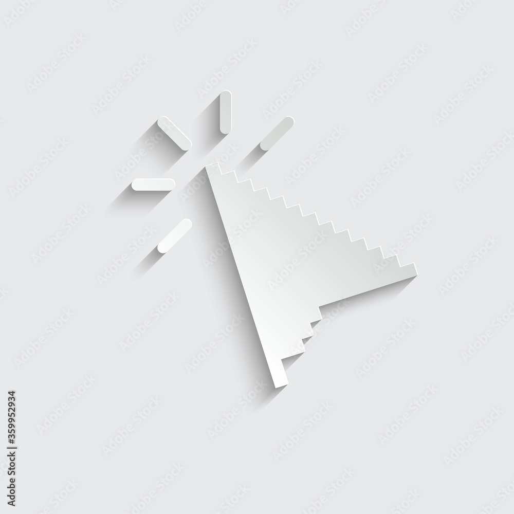 Poster paper click icon. cursor symbol icon. mouse click symbol