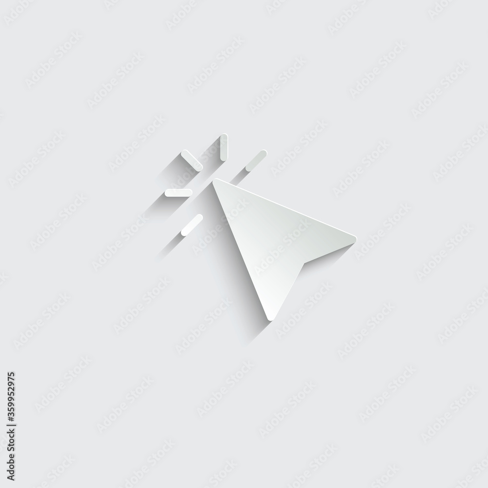 Poster paper click icon. cursor symbol icon. mouse click symbol