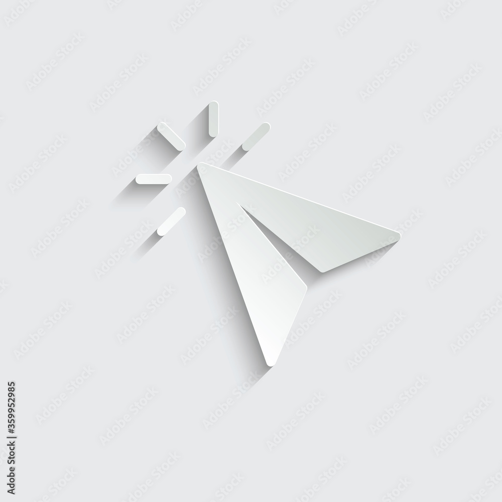 Poster paper click icon. cursor symbol icon. mouse click symbol