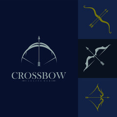 Set of crossbow logo vector design template, simple and creative design