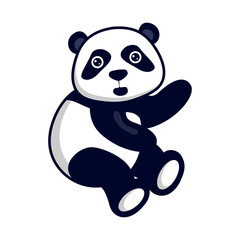 panda bear logo isolated on white background. vector illustration	