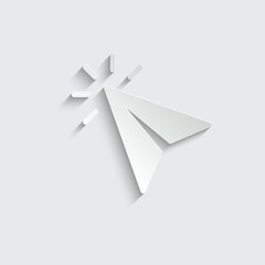 paper click icon. cursor symbol icon. mouse click symbol