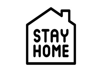 Stay home icon. Stay at home sign. Social Distancing and Self Quarantine. Quarantine measures sign. Coronavirus