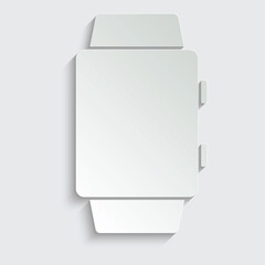 paper smart watch icon black vector wrist watch sign 