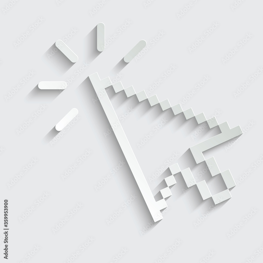 Poster paper click icon. cursor symbol icon. mouse click symbol