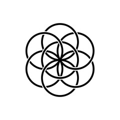 Seed of life, isolated vector symbol of sacred geometry - 359954376