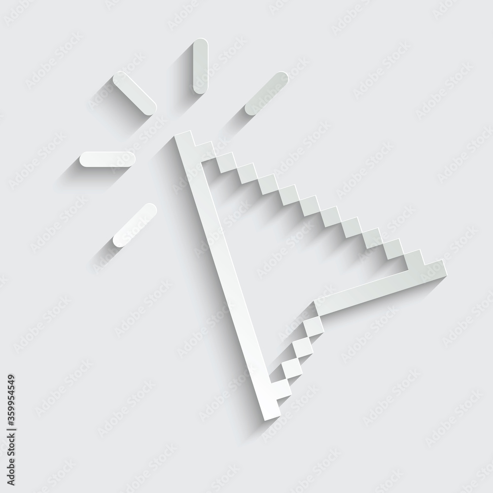 Poster paper click icon. cursor symbol icon. mouse click symbol