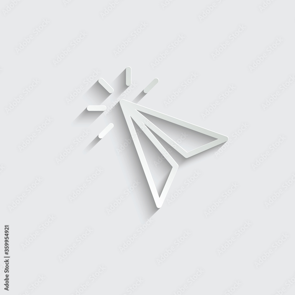 Poster paper click icon. cursor symbol icon. mouse click symbol