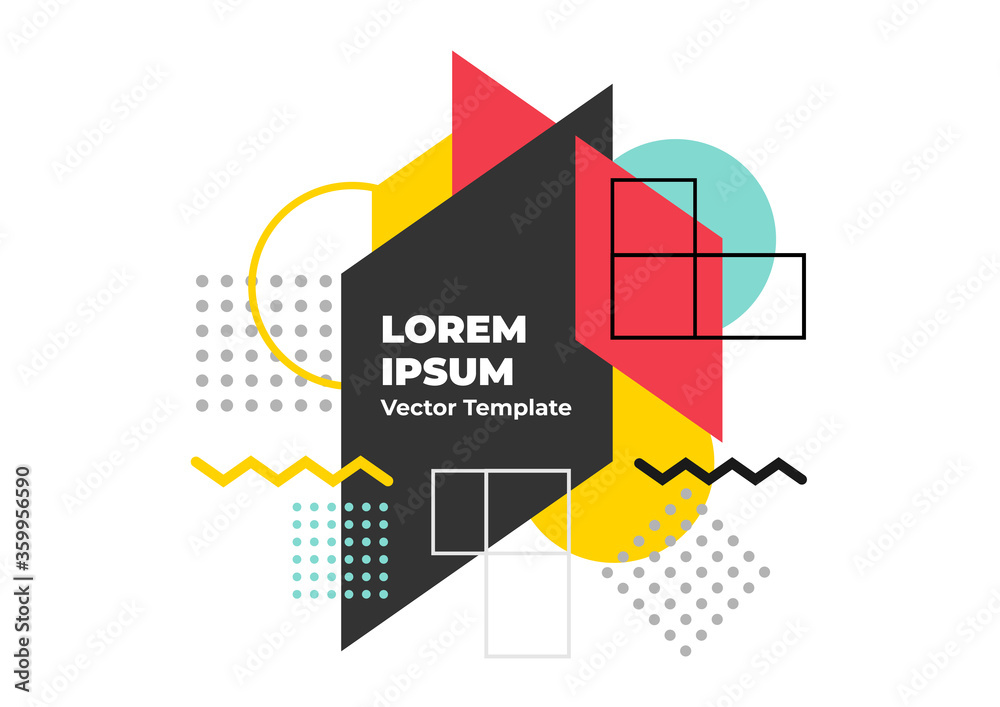 Fototapete modern creative geometric abstract background with copy space. dynamic geometric shapes compositions