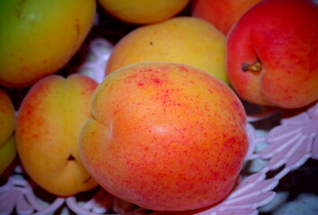 Fototapeta na wymiar peaches on the table