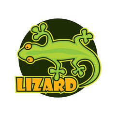 gecko lizard character isolated on white background. vector illustration	