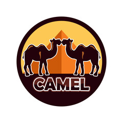 camel logo isolated on white background. vector illustration	