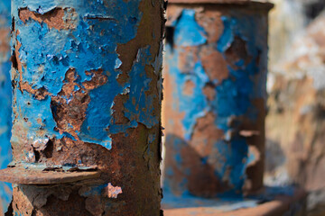 rusty iron and colored background