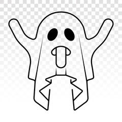 scary ghost / ghost with sticking out tongue - Line art icons for apps and websites