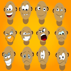 set of funny faces