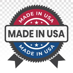 manufactured or made in USA badge flat icon for industrial product stamp