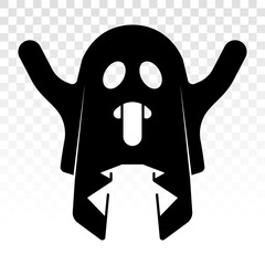 creepy ghost / ghost with sticking out tongue - Flat icon for apps and websites