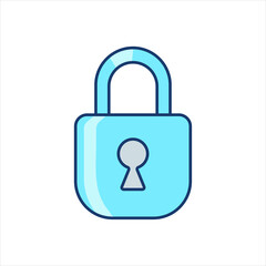 color icon, closed lock keyless