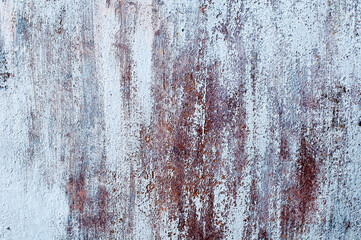 Background. Rusty metal surface. The silver paint was peeling. The iron is oxidized.