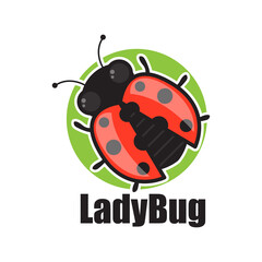 lady bug logo isolated on white background vector illustration