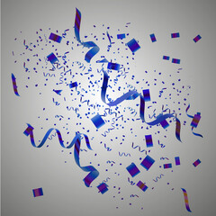 Colorful confetti. Festive of falling shiny confetti isolated on transparent background.