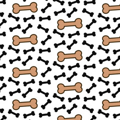 Icono patrón hueso marrón para perro sobre fondo blanco